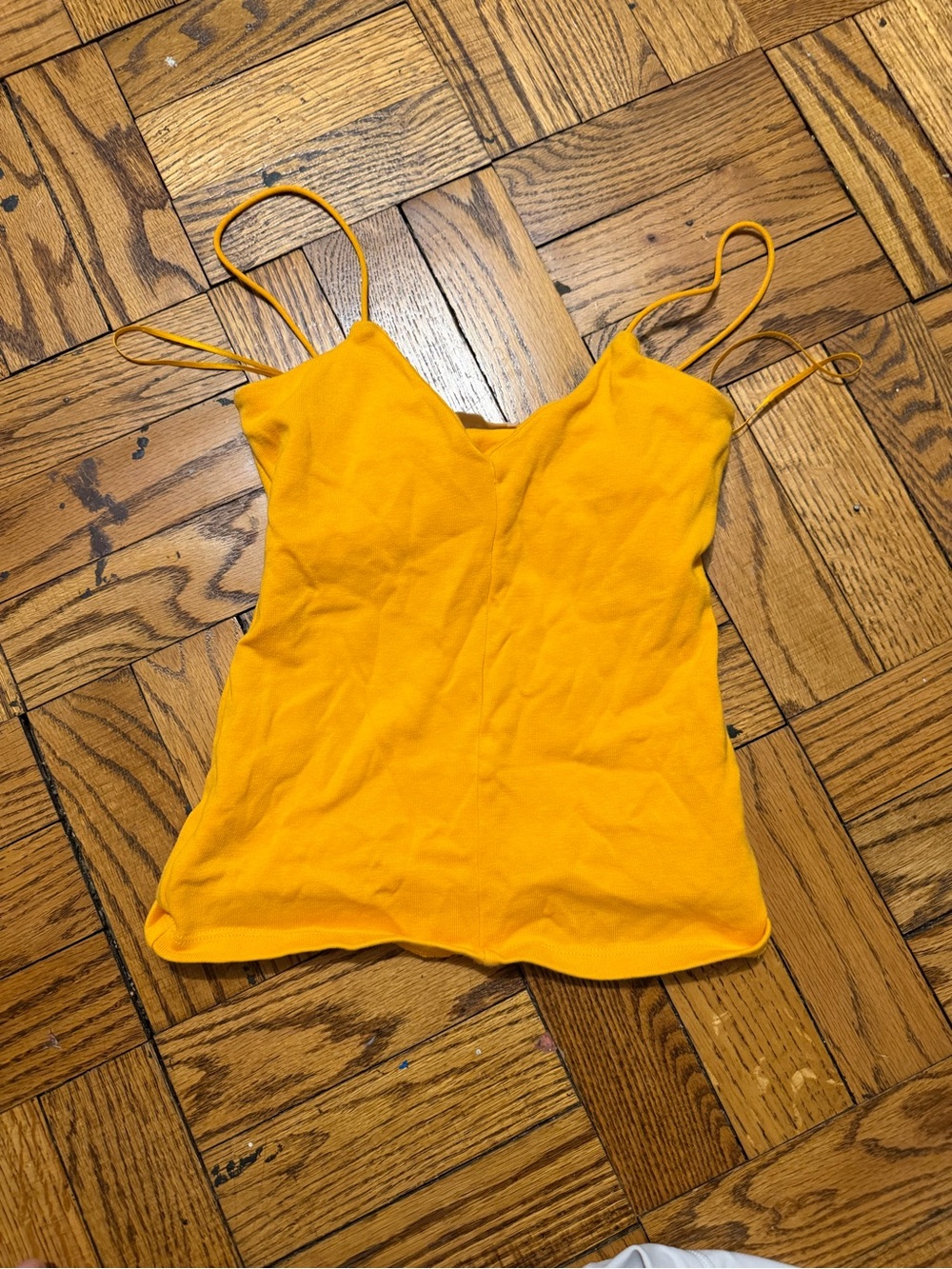 Zara Mustard Yellow V-Neck Spaghetti Strap Cami